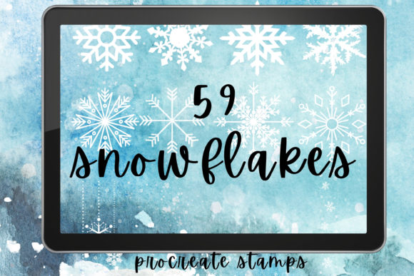 59 Snowflakes Procreate Stamps