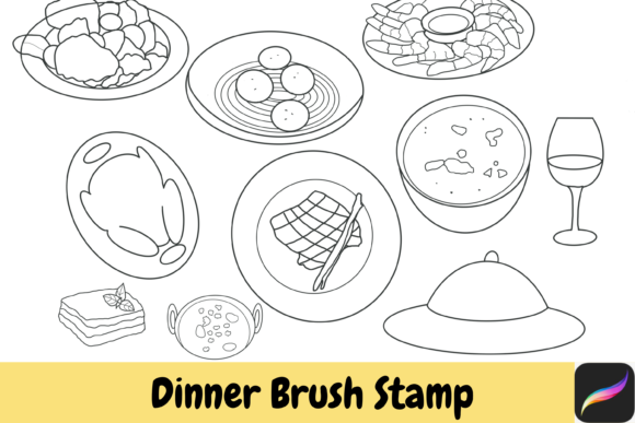 Dinner Procreate Brush Stamps Guide