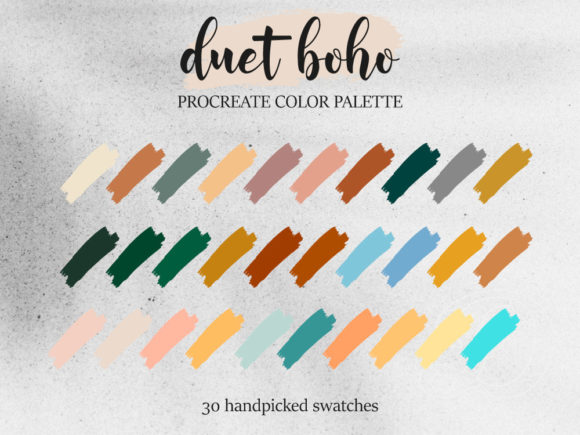 Duet Boho - Procreate Color Palette: Elevating Your Digital Art with Curated Earth Tones