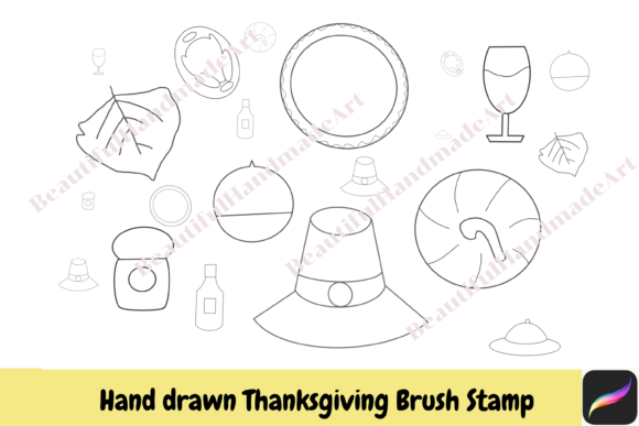 Enhancing Digital Art with 10 Thanksgiving Procreate Brush Stamps for iPad Creators