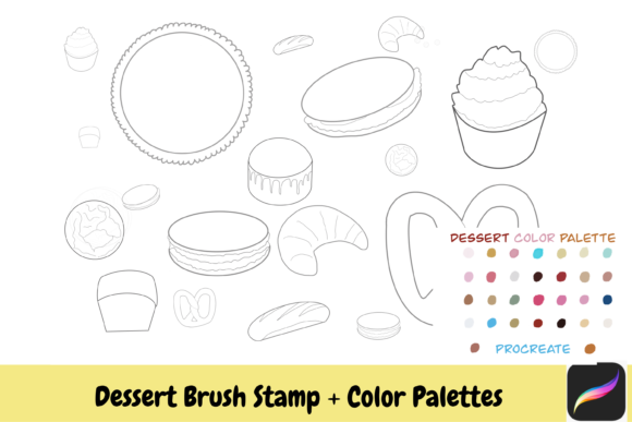 Enhancing Digital Bakery Art with Procreate Brush Stamps and Color Palettes