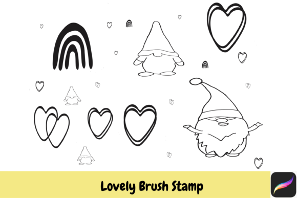 Evaluating Procreate Brush Stamps: Lovely Hand-Drawn Gnome and Heart Assets