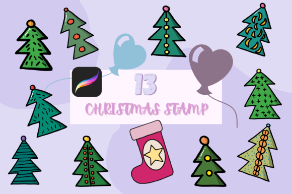 Integrating the 13 Christmas Brush Stamp Set 5 into Your Procreate Workflow