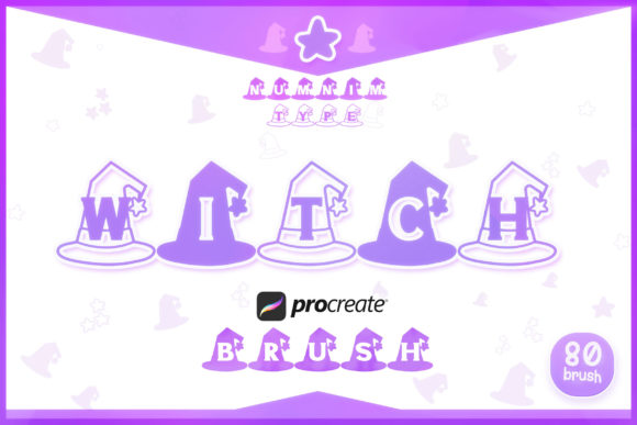 Witchy Procreate Stamps for Halloween Design